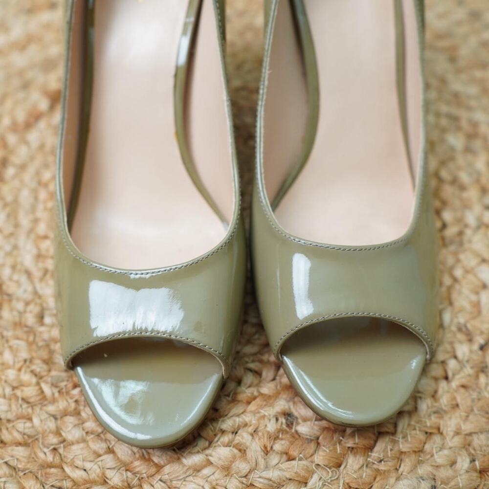 Cole Haan Nike Air Peep Toe Heels Olive 9.5B - Picture 3 of 6